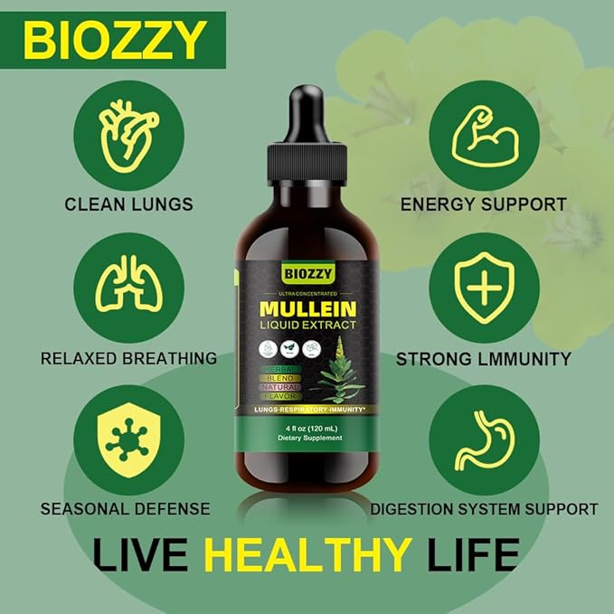 Generic Mullein Drops for Lungs | Mullein Leaf Extract for Respiratory and Lungs Support | Mullein Extract Supplement Liquid
