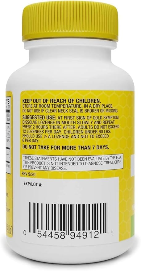 – Zinc Lemon Defend - 100 Lozenges - Natural Lemon Flavor Zinc–Lozenges - Immune Boost, Cold Relief, Non-GMO, Zinc Acetate & Vitamin C - 2-Pack