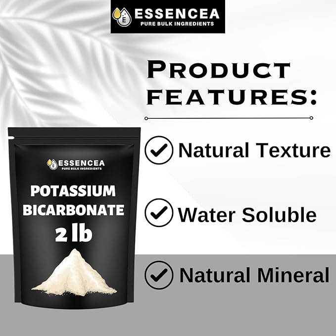 Potassium Bicarbonate 2lb by Essencea Pure Bulk Ingredients | Electrolyte and Leavening | Pure & Undiluted Potassium Supplement