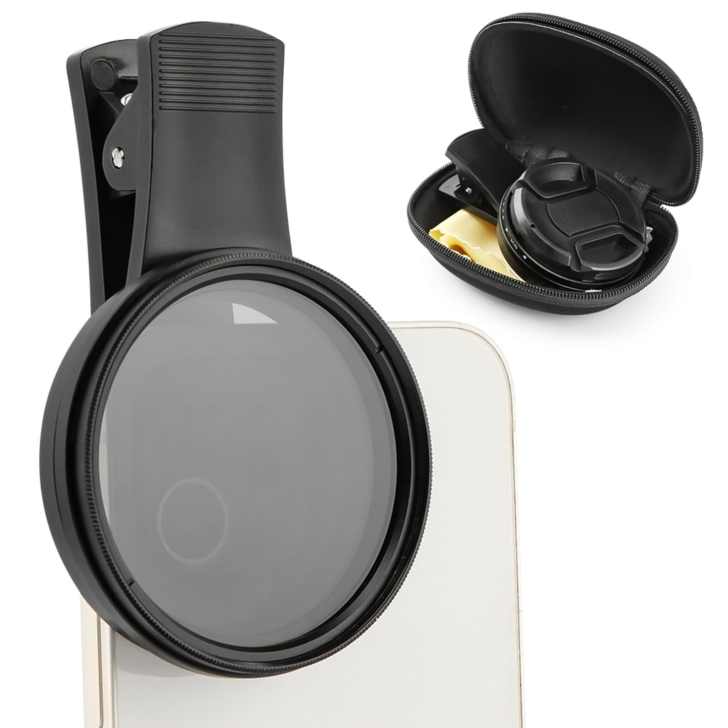 52mm Variable ND2-ND400 Filter, Clip-on Phone Lens ND Kit, Universal Adjustable Neutral Density Compatible With iPhone/Samsung/Android Smartphones (Size: 52mm)