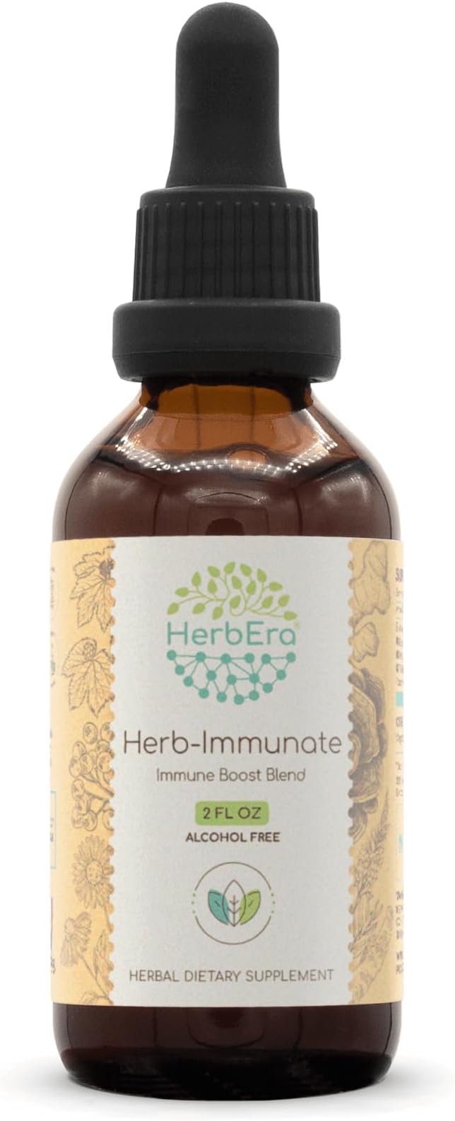 Herb-Immunate B60 Alcohol-Free Extract Tincture, Elderberry, Ginger, Horseradish, Goldenseal, Echinacea. Wildcrafted: Turkey Tail Mushroom, Astragalus, OSHA Root. Immune Boost Blend 2 Fl Oz