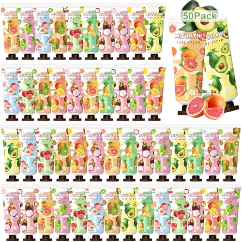 50 Pack Hand Cream Gift Set for Women, Bulk Mini Hand Lotion Teacher Appreciation Gifts, Travel Size Hand Cream for Dry Cracked Hand, Christmas Bridesmaid Lotion Gift Party Favors for Nurse Coworker