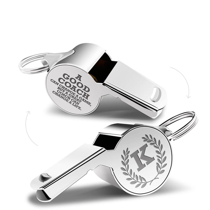 fkovcdy Letters Coach Gifts, Whistle for Coaches, Whistle Emergency, Thank You Coach Gifts, Coaches Whistle with Lanyard Coach Gift for Men Women Teachers Referees Sports Coach Outdoor,Letter K