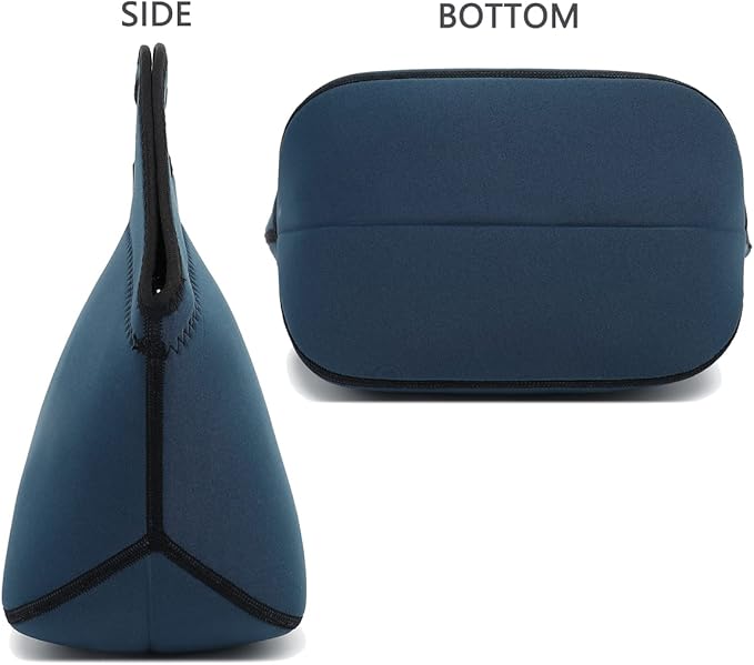 FlowFly Neoprene Kids Lunch box Insulated Soft Bag Mini Cooler Thermal Meal Tote Kit for Boys, Girls,Men,Women,School,Work, Office, Navy Blue