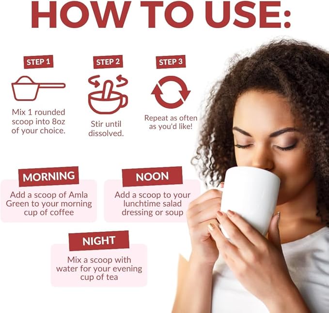 Amla Powder, Green Tea Superfood Supplement with Pumpkin Spice & Hibiscus & Elderberry, Organic, Vegan, 30 Servings