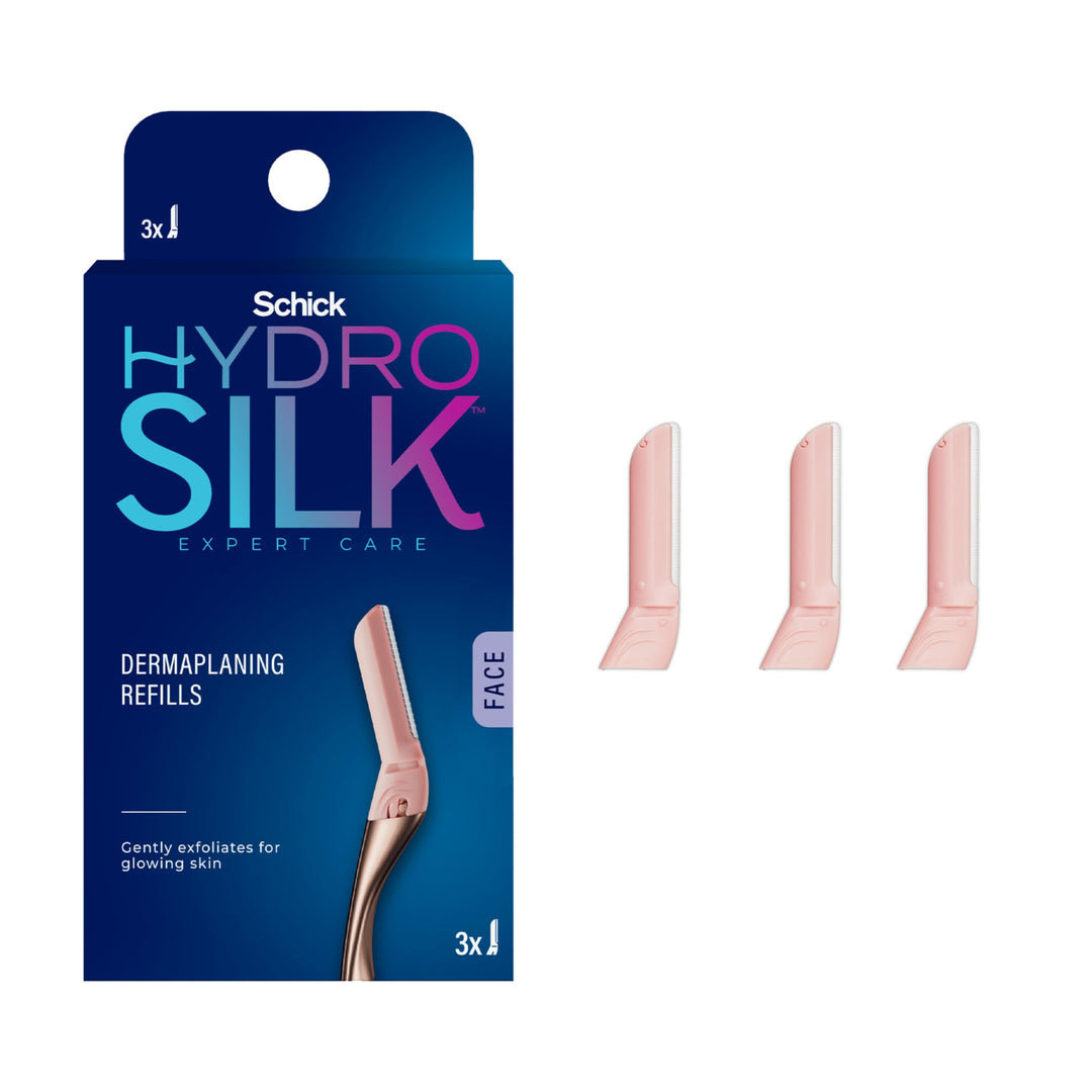Schick Hydro Silk Dermaplaning Wand Refill Blades, 3ct Dermaplane Microblades for Face