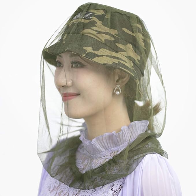 6Pcs Premium Head Net Face Mesh with Extra Fine Holes, Mosquito Hat Mask Head Cover for Camping Hiking Fishing Protecting from Insect Bug Bee Mosquito Gnats