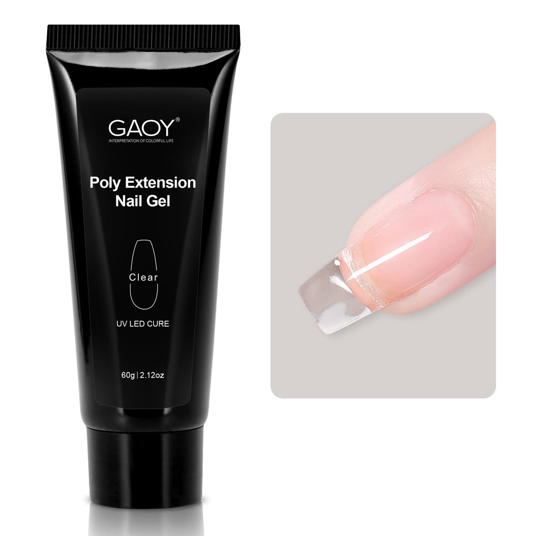 Gaoy Poly Gel, 60G Nail Extension Gel, Clear Builder Gel Nail Enhancement Gel For Beginner & Professional Nail Art Salon Diy At