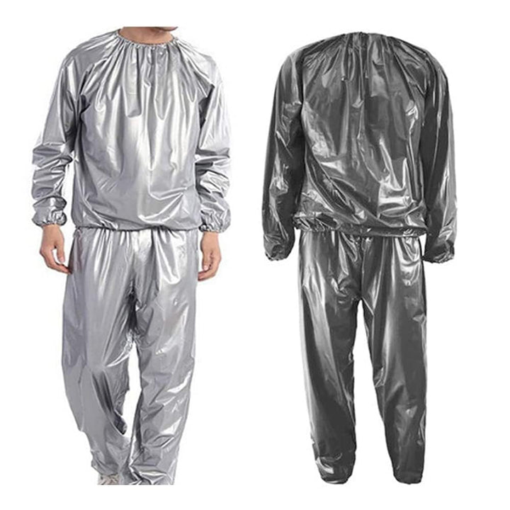 DawnBreak Sauna Sweat Suit for Women/Men Exercise Weight Loss Gym Fitness Workout Silver - M
