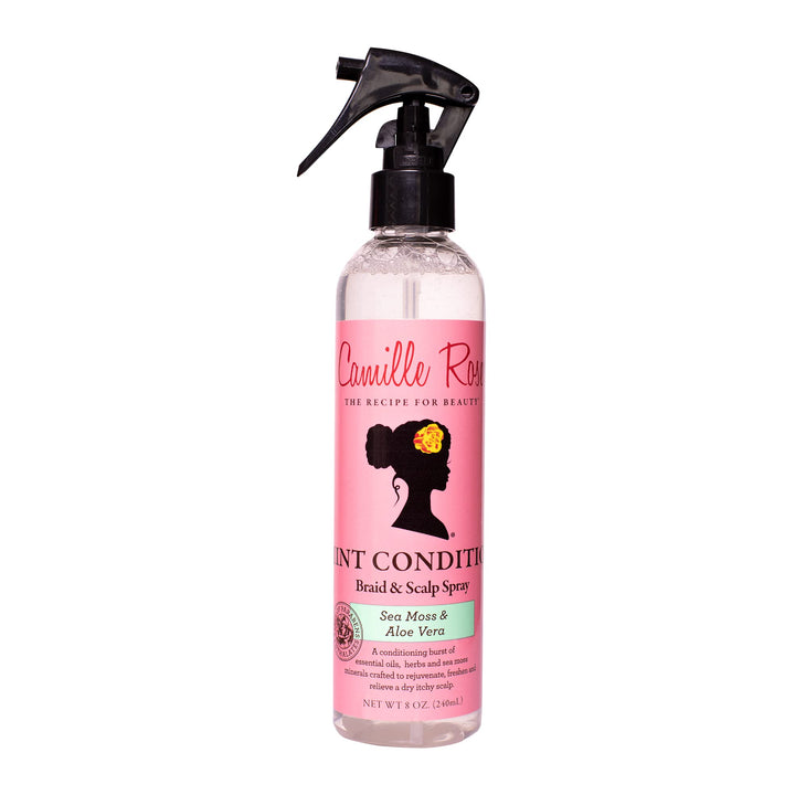 Camille Rose Mint Condition Braid and Scalp Spray, with Aloe Vera and Sea Moss to Hydrate, Reduce Breakage, and Nourish the Scalp, 8 fl oz