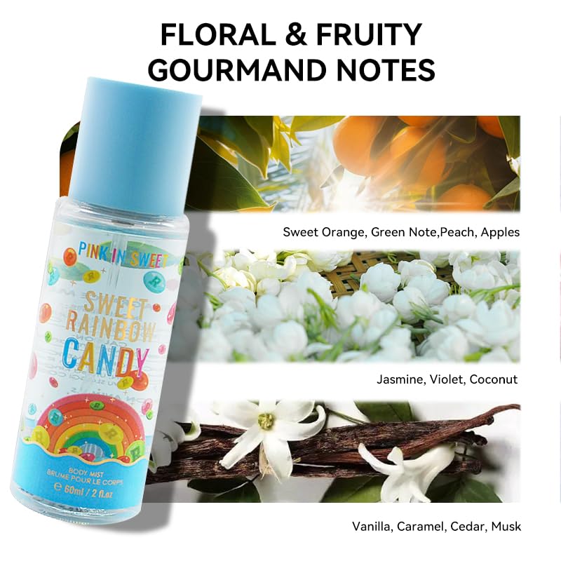 4pcs Body Spray for Women - Women'S Body And Hair Spray 60ml/2.1Fl.Oz Each Piece - Sweet Fragrance Spray Gift Sets, Long-Lasting Fresh Scent