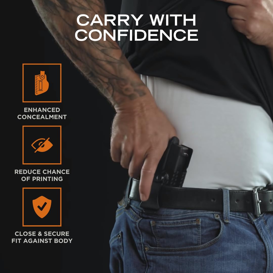 Concealment Express Concealed Carry IWB Kydex Holster Fits Glock 43/43X w/TLR-6, Right Hand (Carbon Fiber Black) - Rounded Gear