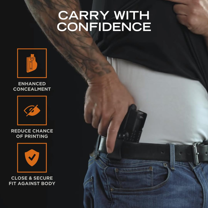 Concealment Express Concealed Carry IWB Kydex Holster Fits Glock 43/43X w/TLR-6, Right Hand (Carbon Fiber Black) - Rounded Gear