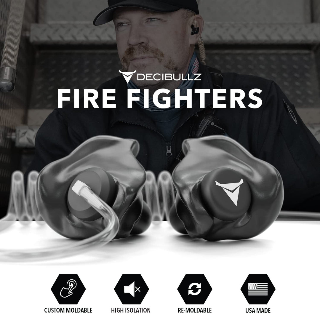 Decibullz Custom Molded Security Radio Surveillance Earpiece Set, Thermo-Fit Designed for Clear Acoustic Tube Radios, Isolation