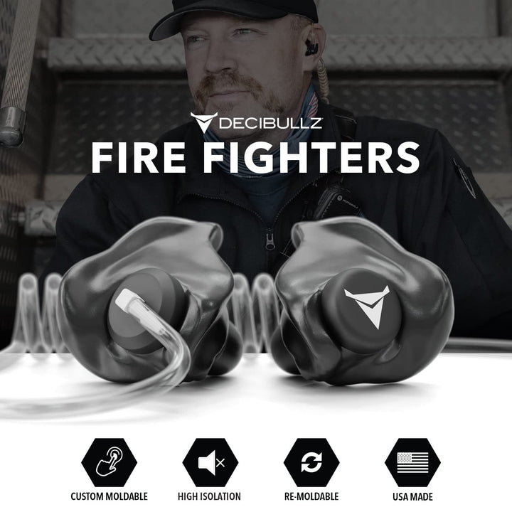 Decibullz Custom Molded Security Radio Surveillance Earpiece Set, Thermo-Fit Designed for Clear Acoustic Tube Radios, Isolation