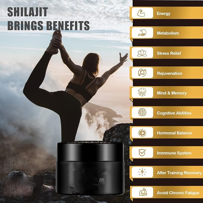 Pure Shilajit Organic Resin - 800mg High Potency Natural Shilajit with 85+ Trace Minerals & Fulvic Acid for Energy, Immune Support, Men & Women, 50g