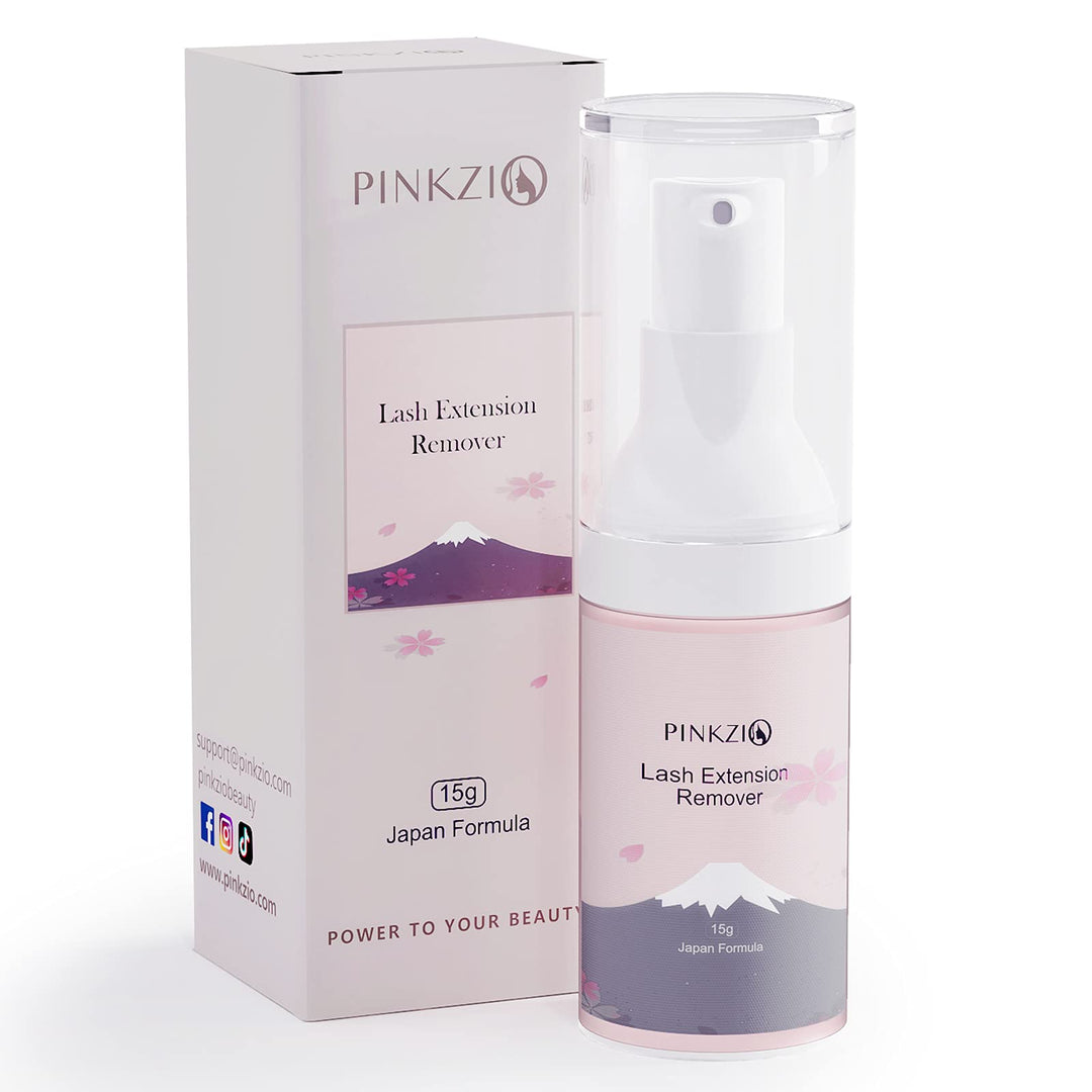 PINKZIO Eyelash Extension Gel Remover - Lash Extension Remover 15ml / Free Acetone/Quickly and Easily Removes Eyelash Extension Adhesive/Fast Dissolution Time
