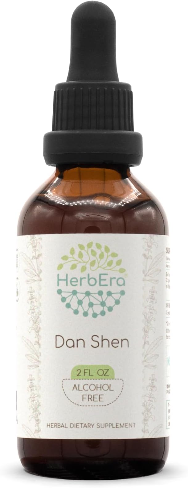 Dan Shen B60 Alcohol-Free Herbal Extract Tincture, Concentrated Liquid Drops Natural Red Sage (Danshen, Salvia Miltiorrhiza) Dried Root (2 fl oz)