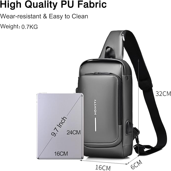 Anti-theft Chest Bag Business Shoulder Bags Satchel Bag with USB