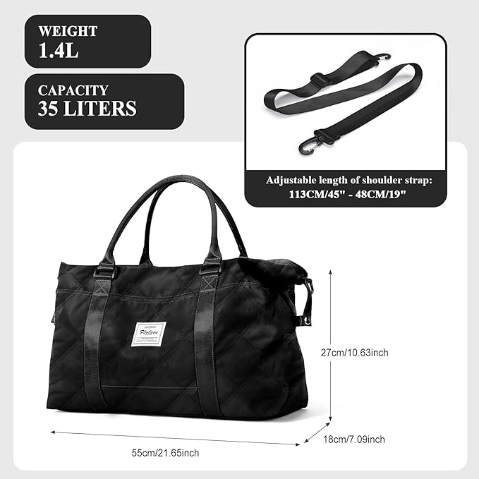 Travel Duffel Bag,Sports Tote Gym Bag,Shoulder Weekender Overnight Bag for Women