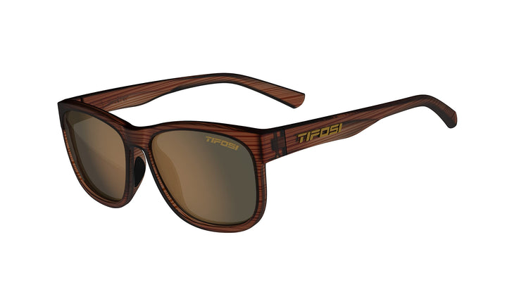 Tifosi Optics Swank XL Sunglasses (Woodgrain, Brown Lens - Polarized)