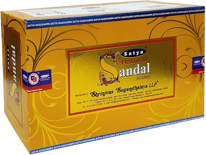 Natural Sandal Incense Sticks and Incense Stick Holder Bundle Insence Insense Satya Incense