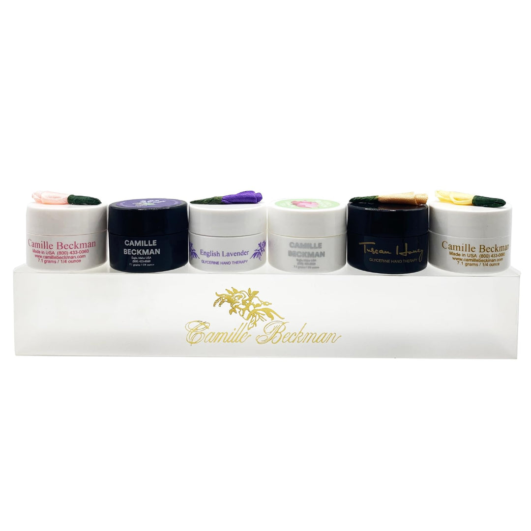 Camille Beckman Glycerine Hand Therapy Small Pot Travel or Gift Sampler, .25 Ounce Each Pot