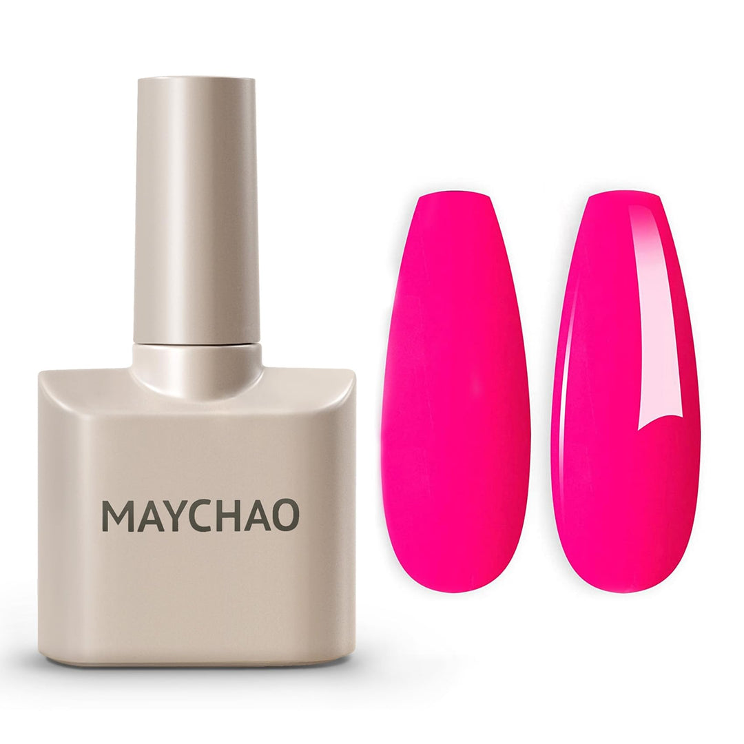 Maychao 15Ml Hot Pink Gel Nail Polish 1Pc Bright Pink Gel Polish Soak Off Uv Led Nail Gel Polish Nail Art Starter Manicure Salon