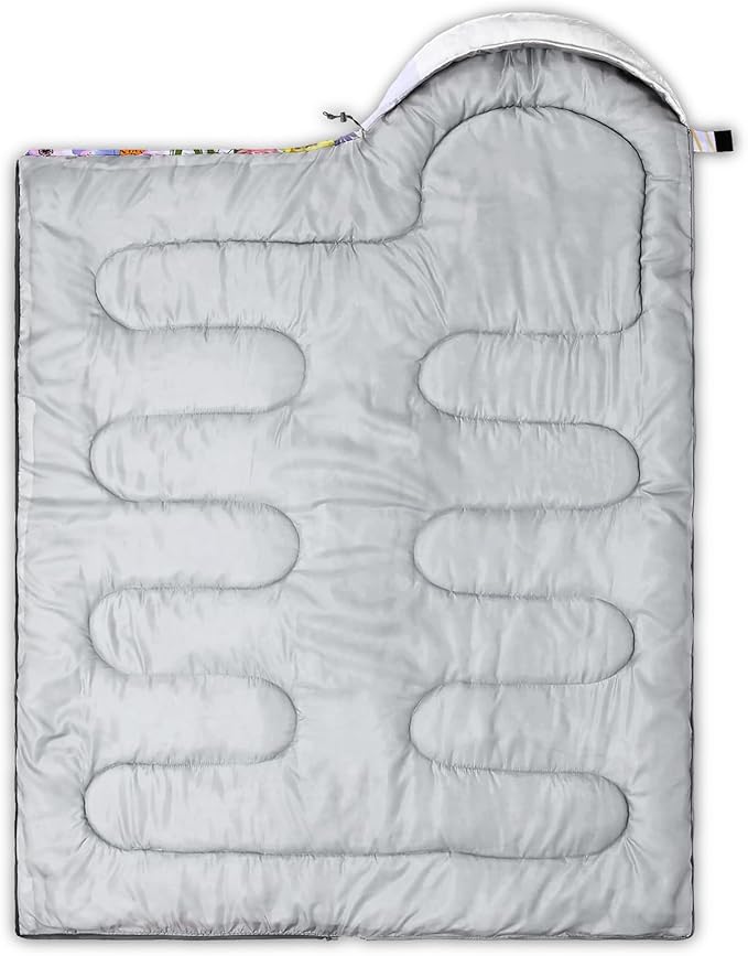 AILONEN Kids Floral Cat Camping Sleeping Bags,Lightweight & Waterproof,3 Season Warm & Cool Weather,Kawaii Kitten Sleeping Bags for Girls Adults,Travelling,Outdoors