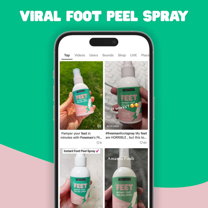 Freeman Flirty Feet Coconut & Aloe Foot Spray | Softening Exfoliating Peel | 4 fl. oz. (Pack of 2)