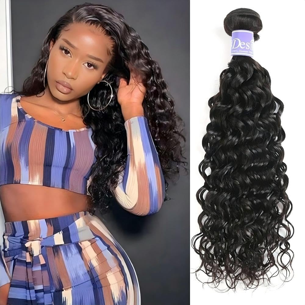 Water Wave Bundles Human Hair,Wet And Wavy Bundles 22Inch 100% Unprocessed Brazilian Virgin Curly Human Hair Bundles Ocean Wave Bundles for Women,Soft Bouncy Full And Thick Natural Black