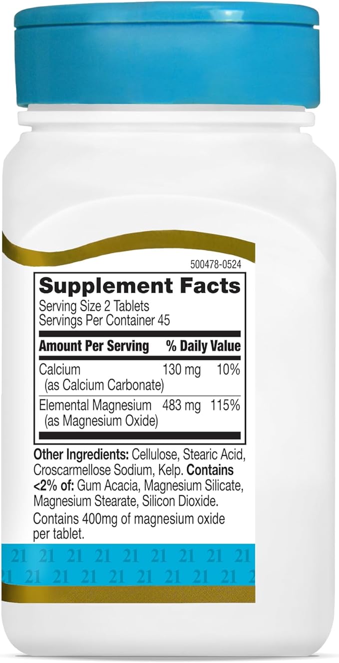21st Century mgO 400 mg Tablets, 90 Count, Assorted