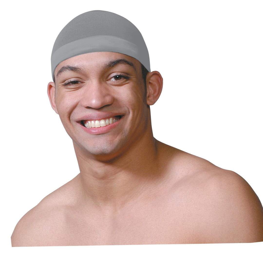 Titan Stocking Wave Cap 2PCS Hair Wrap Stocking Waves for Sleeping Satin Loc Wigs Durags Hat Caps Net Rag Turban Beanies, GREY COLOR