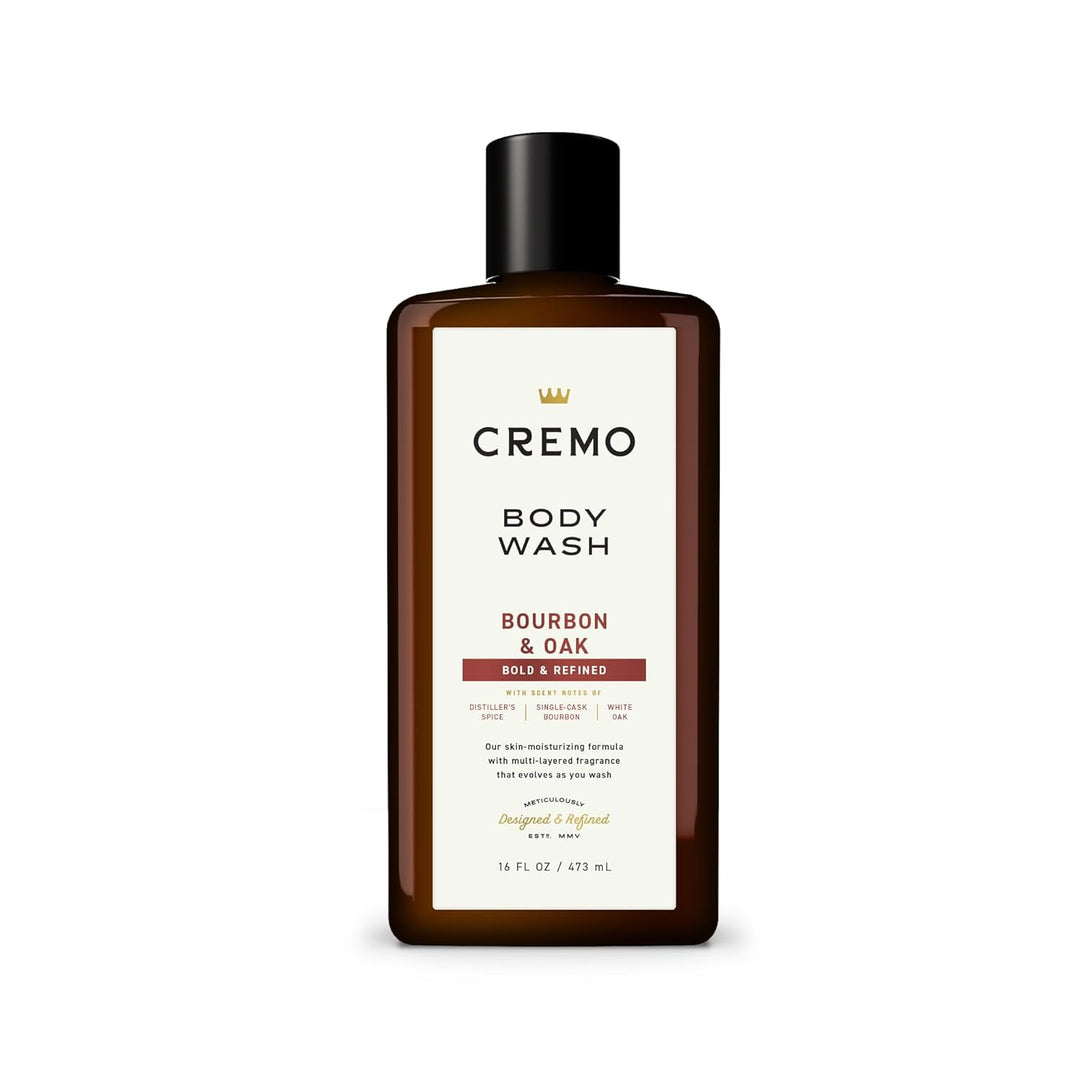 Cremo Body Wash for Men | Sophisticated Bourbon & Spice Blend | 16 Fl Oz