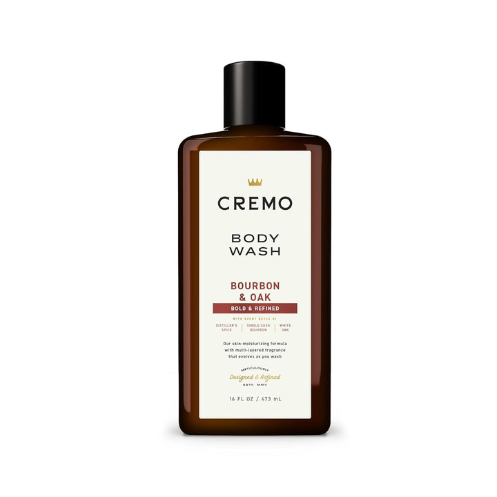 Cremo Body Wash for Men | Sophisticated Bourbon & Spice Blend | 16 Fl Oz