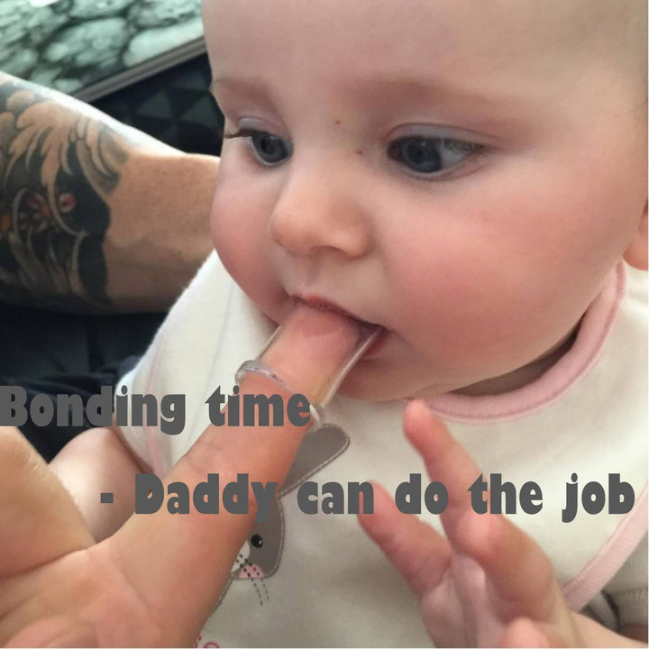 haakaa Silicone Baby Finger Toothbrush Set - Ultra Soft Bristles for Baby Oral Gum Cleaning| Baby Teething Training| Newborn Oral Massager, BPA Free,2PK - 0m+Babies - Cream