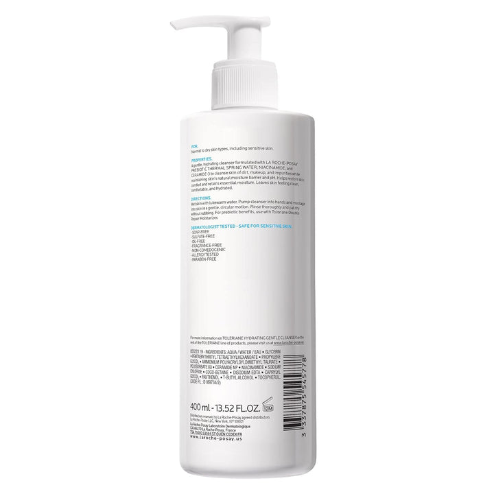 La Roche-Posay Toleriane Hydrating Face Cleanser | Niacinamide & Ceramides | Fragrance-Free, For Sensitive Skin
