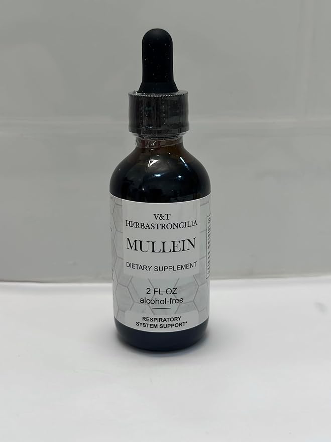 Mullein Leaf. Tincture Drops. 2fl oz. Alcohol Free. Liquid Extract. Vegan. Non - GMO & GMO Free. Herbal Supplement. Organic. Lung Cleanse.Immune, Respiratory Support. Detox