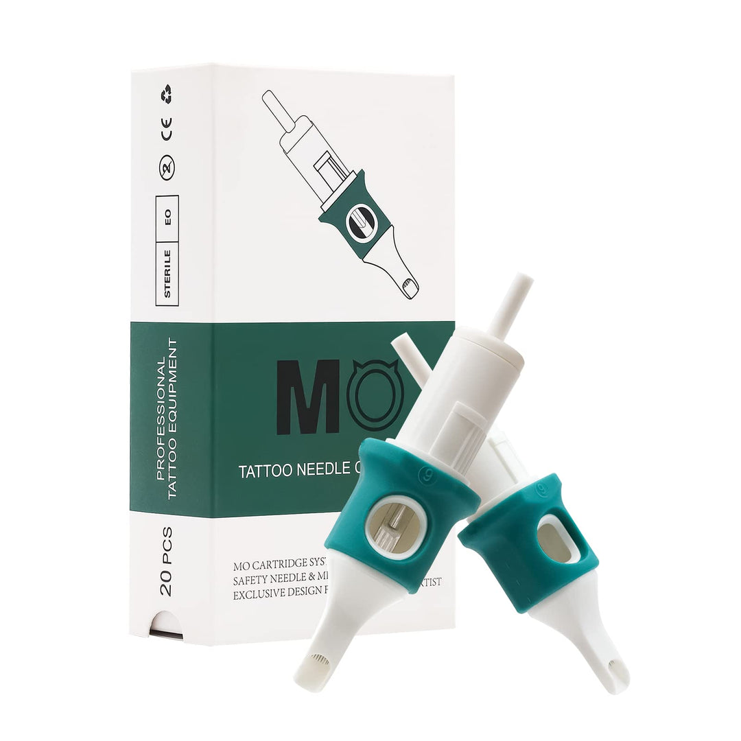 MO MOLONG Tattoo Cartridge Needles 20Pcs Professional MO Cartridges Membrane Tattoo Cartridges with Finger Ledge Curved Magnum 11 Diameter 0.35mm (1211RM)