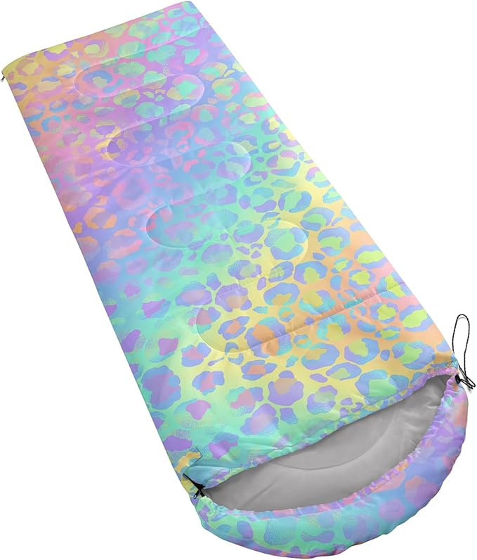 AILONEN Kids Floral Cat Camping Sleeping Bags,Lightweight & Waterproof,3 Season Warm & Cool Weather,Kawaii Kitten Sleeping Bags for Girls Adults,Travelling,Outdoors