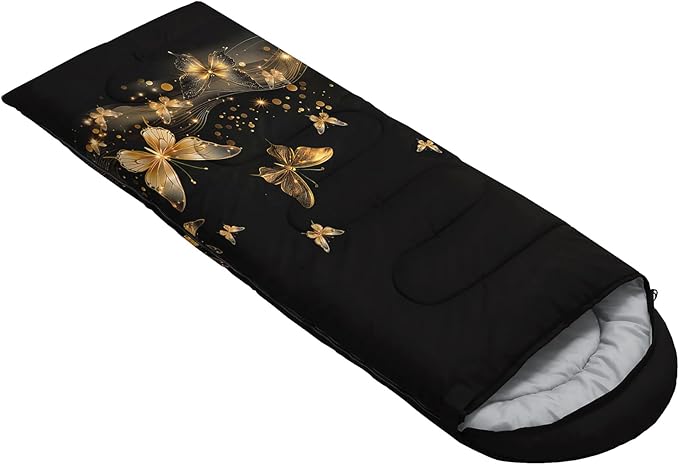 AILONEN Cartoon Fox Camping Sleeping Bag for Boys Girls Adults,Lightweight & Waterproof,3 Season Warm & Cold Weather,Portable,Kawaii Fox Printed Sleeping Bag,Traveling,Camping,Hiking