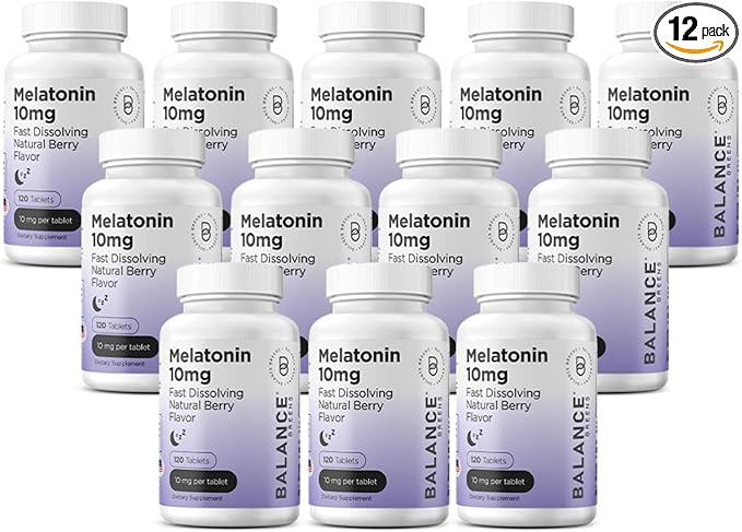 Balancebreens Melatonin 10mg Fast-Dissolve, 120 Tablets – Natural Sleep Aid for Restful Nights, Drug-Free Support for Relaxation and Tranquility