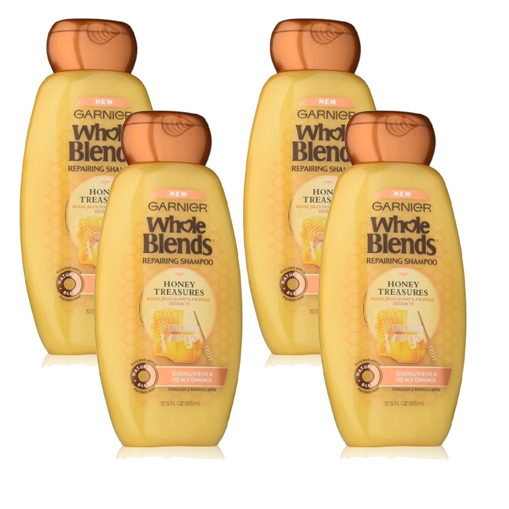 Garnier Whole Blends Repairing Shampoo Honey Treasures, 4 Count