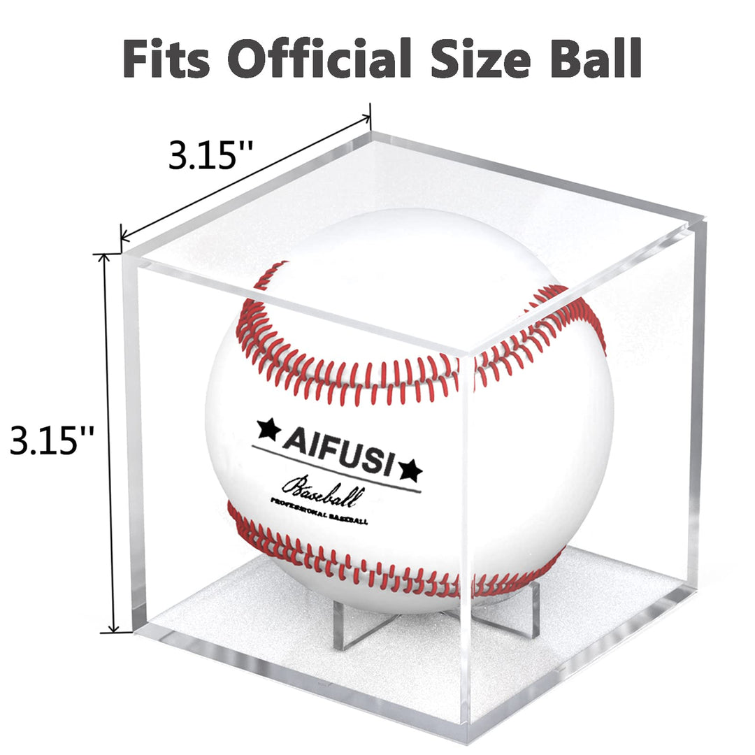 Baseball Display Case, UV Protected Acrylic Cube Baseball Holder Square Clear Box Memorabilia Display Storage Sports Official Baseball Autograph Display Case - Fits Official Size Ball(2 Pack