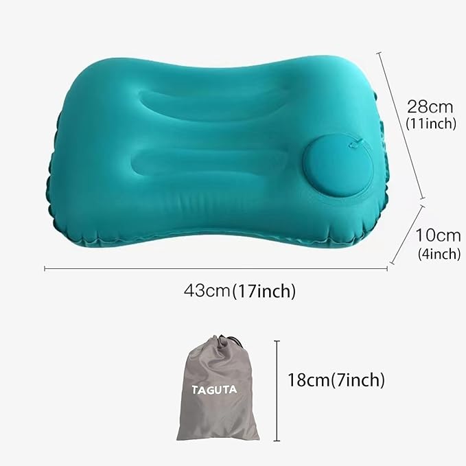 2Pcs Inflatable Camping Travel Pillow Ultralight Inflating Pillows Lightweight Camping Pillow Portable Backpacking Pillow for Neck Lumbar Support Hiking Sleeping Camping (Green)