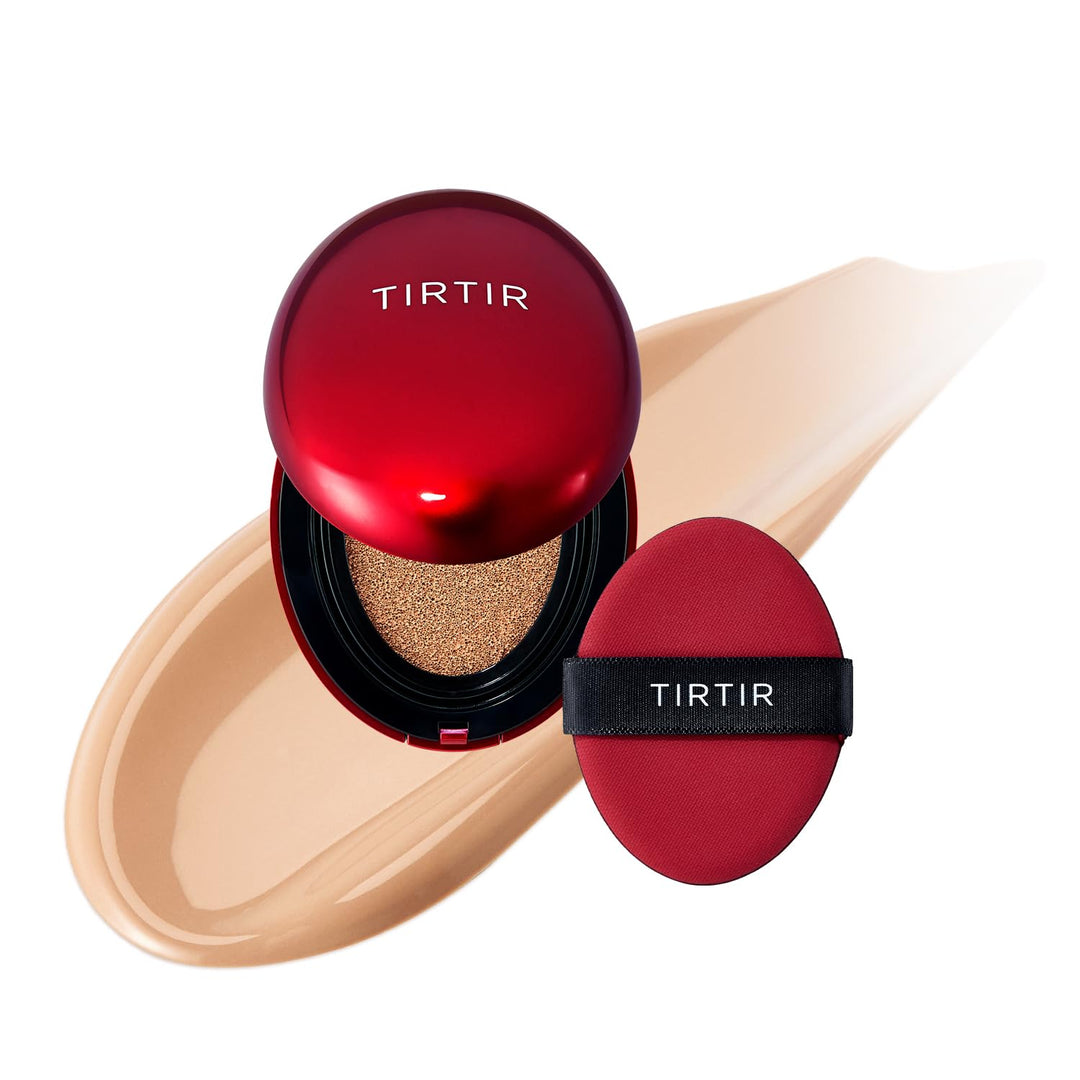 [*Mini Size*] TIRTIR Mask Fit Red Cushion Foundation | Full coverage, Weightless, Skin fit, Satin Glow Finish, Korean Makeup Cushion Foundation (#25N Mocha, 0.15 Fl Oz)