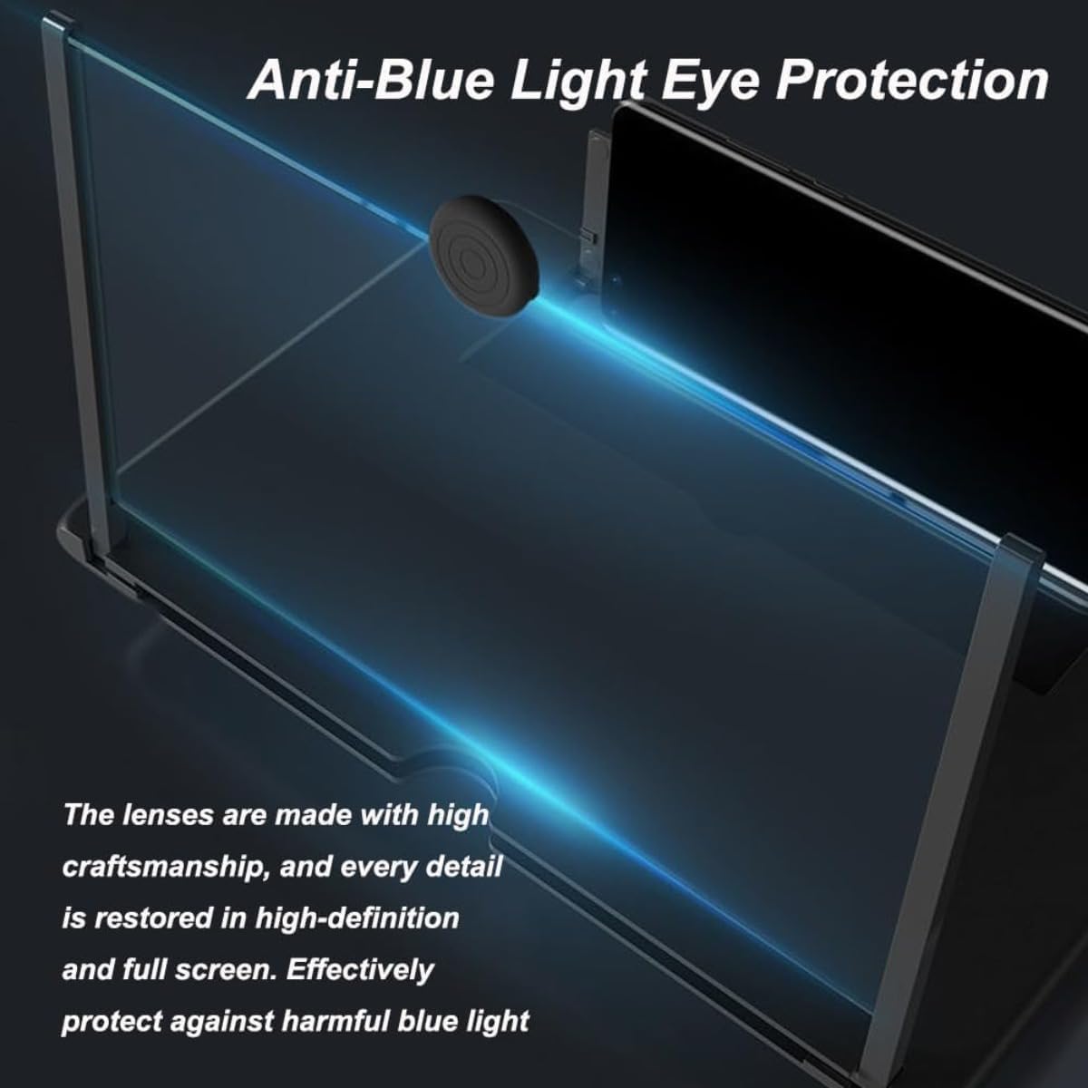 2026 Screen Magnifier Newest Version,3D Pull-Out HD Screen Phone Projector,Foldable Phone Stand with Phones Magnifier Screen,for Watching Football, Rugby, Basketball Match,for All Ages (White, 16IN)