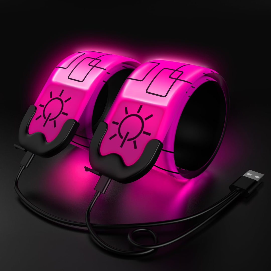 Todoxi 2 Pack LED Armband Rechargeable, Running Lights for Runners, Running Lights, Reflective Running Gear Light Up Armband High Visibility LED Wristband Lights for Running Walking
