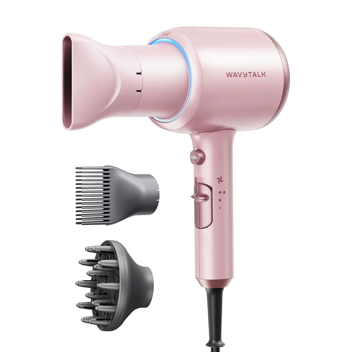 Wavytalk 1875W Ionic Hair Dryer | Diffuser & Comb for Curly Hair | Green