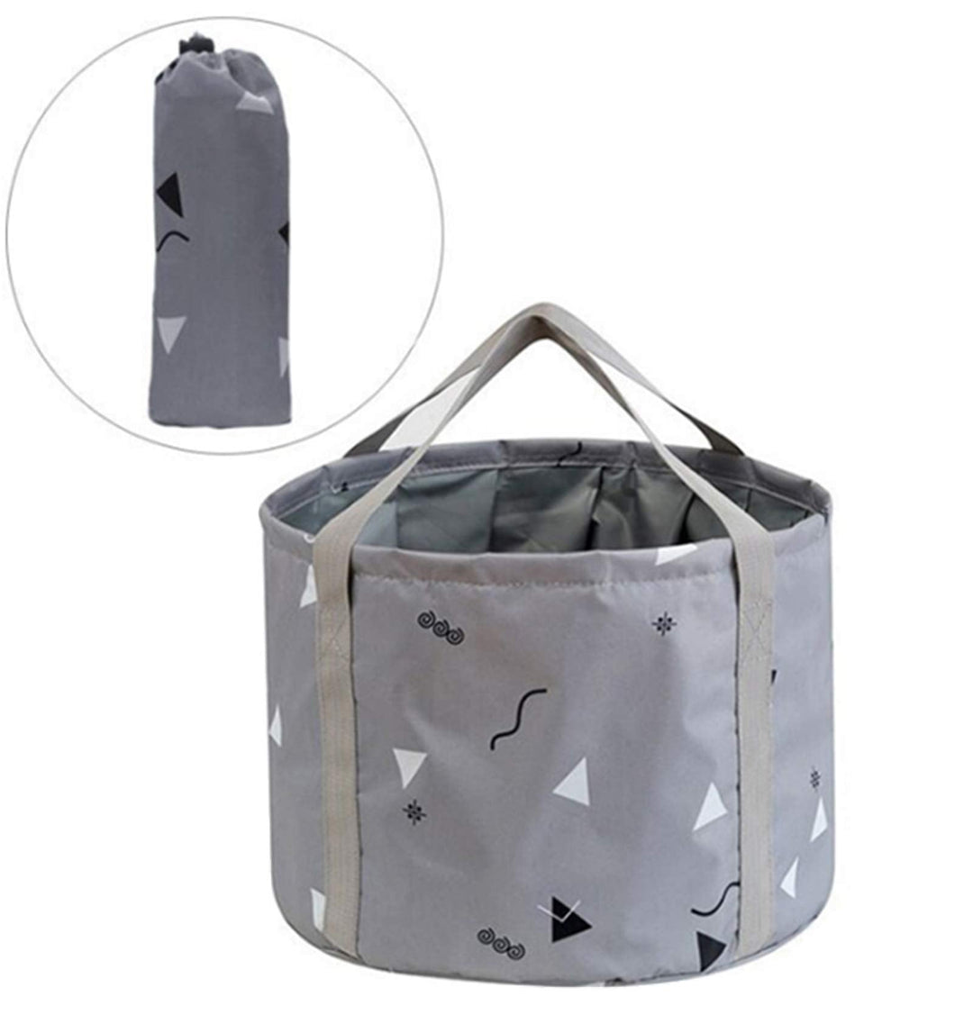 14L Collapsible Feet Bath Basin Soaking Bag for Kids, Portable Foot Spa Soak Tub Foldable Water Bucket for Travel Camping, Grey